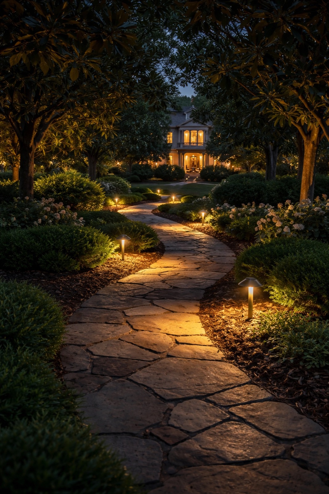 Modern deck lighting with stair lights