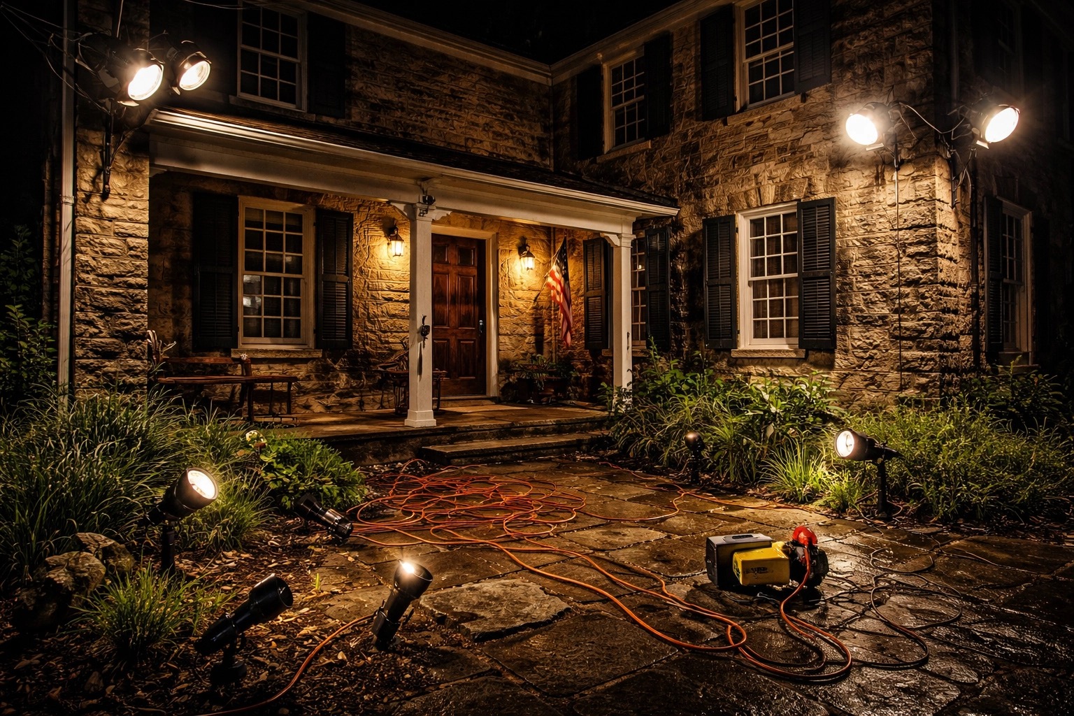 Close up of invisible track lighting on soffit